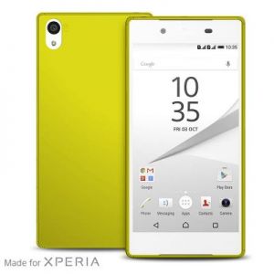 PURO Ultra Slim \\"0.3\\" Cover - Zestaw etui + folia na ekran Sony Xperia Z5 (limonkowy)