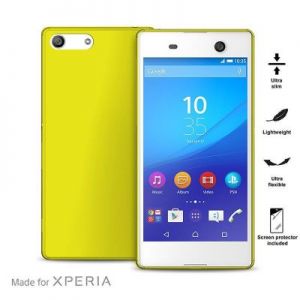 PURO Ultra Slim \\"0.3\\" Cover - Zestaw etui + folia na ekran Xperia M5 (limonkowy)