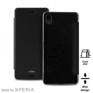 PURO Booklet Wallet Case MFX - Etui Sony Xperia X Performance z kieszenią na kartę (czarny/przezrocz