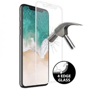 Puro Premium Full Edge Tempered Glass - Szkło ochronne hartowane na ekran iPhone X (biała ramka)